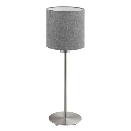 Eglo - LED-pöytävalaisin TUNJA 1xE27/60W/230V 38,5 cm mattakromi/harmaa