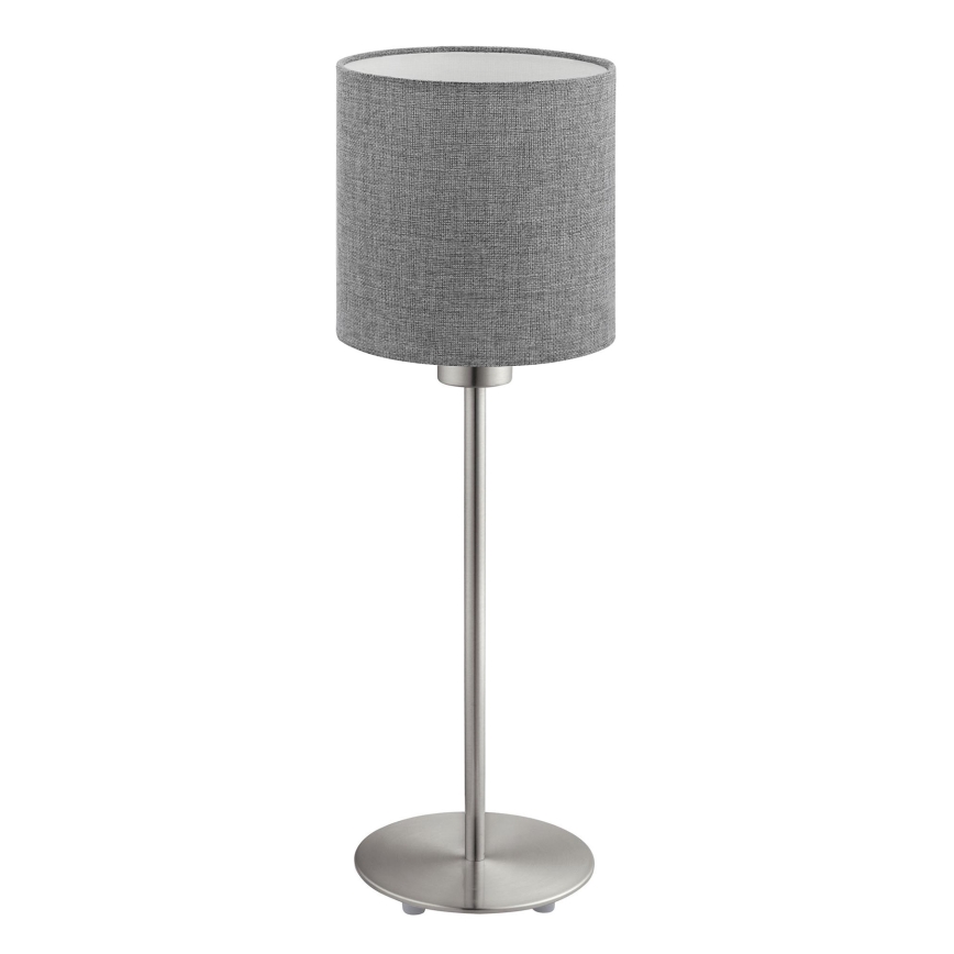 Eglo - LED-pöytävalaisin TUNJA 1xE27/60W/230V 38,5 cm mattakromi/harmaa