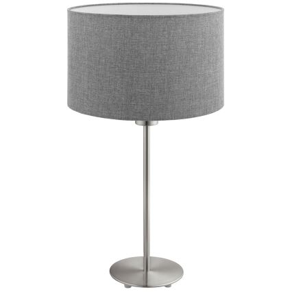 Eglo - LED  Pöytävalaisin TUNJA 1xE27/60W/230V 38,5 cm mattakromi/harmaa