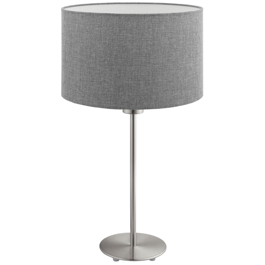 Eglo - LED  Pöytävalaisin TUNJA 1xE27/60W/230V 38,5 cm mattakromi/harmaa