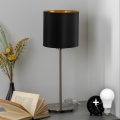 Eglo - LED-pöytävalaisin TUNJA 1xE27/60W/230V 38,5 cm mattakromi/musta