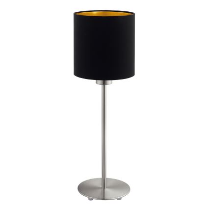 Eglo - LED-pöytävalaisin TUNJA 1xE27/60W/230V 38,5 cm mattakromi/musta