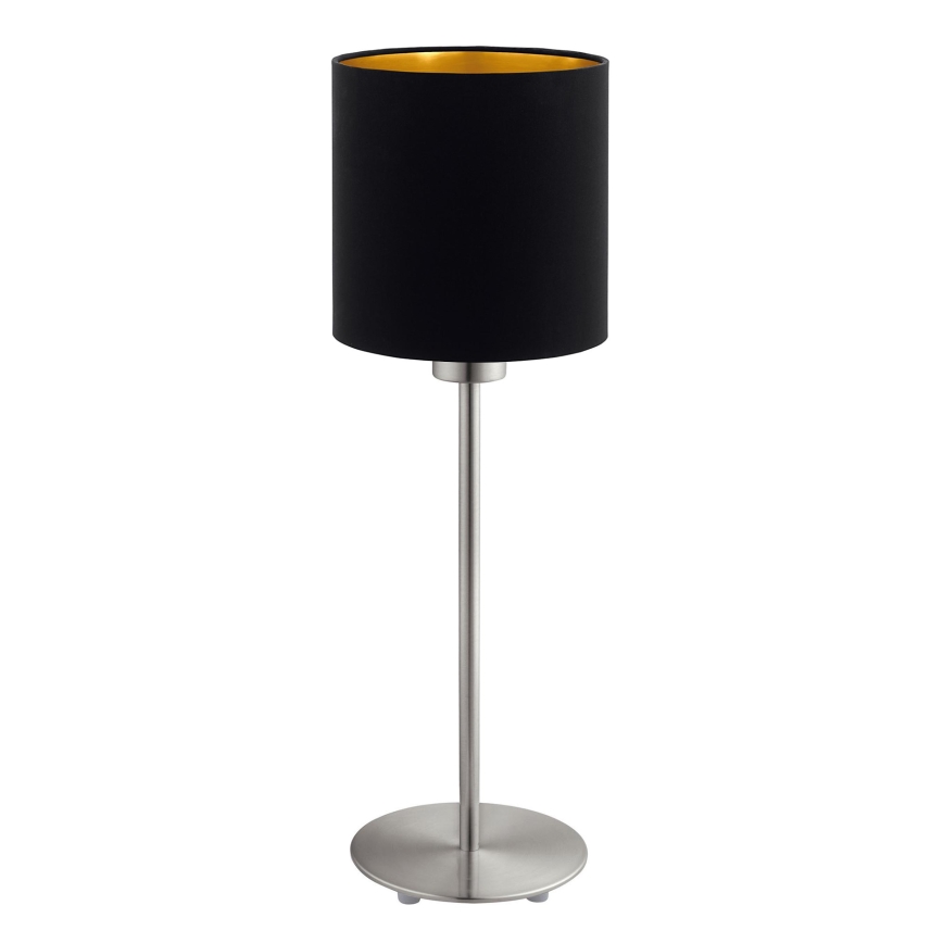 Eglo - LED-pöytävalaisin TUNJA 1xE27/60W/230V 38,5 cm mattakromi/musta