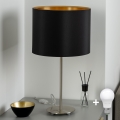 Eglo - LED  Pöytävalaisin TUNJA 1xE27/60W/230V 38,5 cm mattakromi/musta