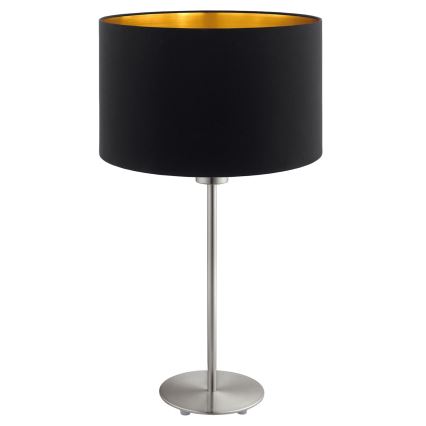Eglo - LED  Pöytävalaisin TUNJA 1xE27/60W/230V 38,5 cm mattakromi/musta