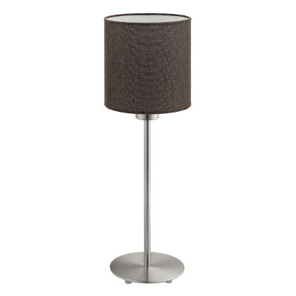 Eglo - LED  Pöytävalaisin TUNJA 1xE27/60W/230V 38,5 cm mattakromi/ruskea