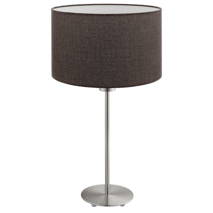 Eglo - LED  Pöytävalaisin TUNJA 1xE27/60W/230V 38,5 cm mattakromi/ruskea