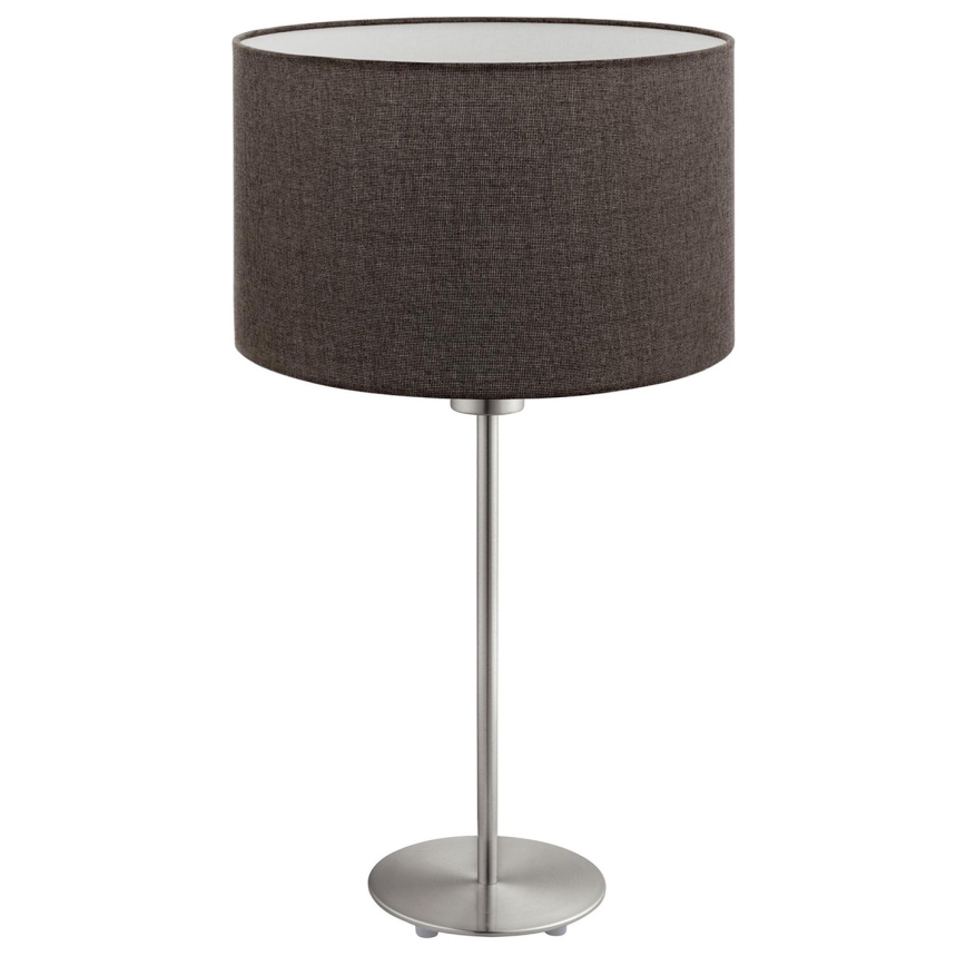 Eglo - LED  Pöytävalaisin TUNJA 1xE27/60W/230V 38,5 cm mattakromi/ruskea