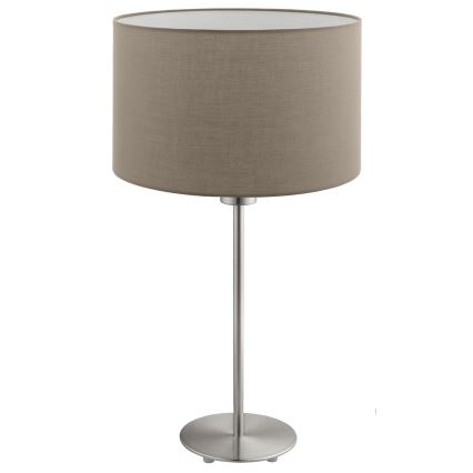 Eglo - LED  Pöytävalaisin TUNJA 1xE27/60W/230V 38,5 cm mattakromi/taupe