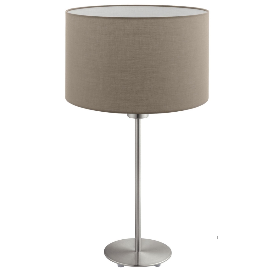 Eglo - LED  Pöytävalaisin TUNJA 1xE27/60W/230V 38,5 cm mattakromi/taupe