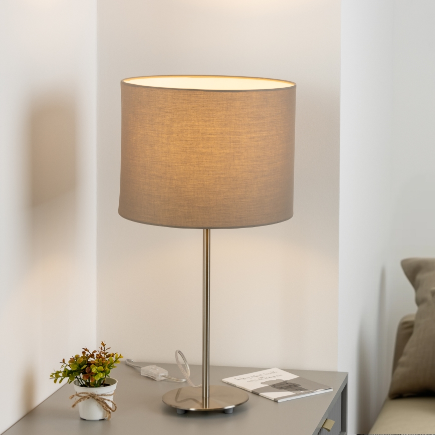Eglo - LED  Pöytävalaisin TUNJA 1xE27/60W/230V 38,5 cm mattakromi/taupe