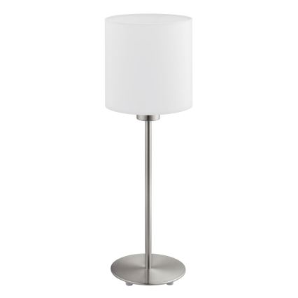 Eglo - LED  Pöytävalaisin TUNJA 1xE27/60W/230V 38,5 cm mattakromi/valkoinen