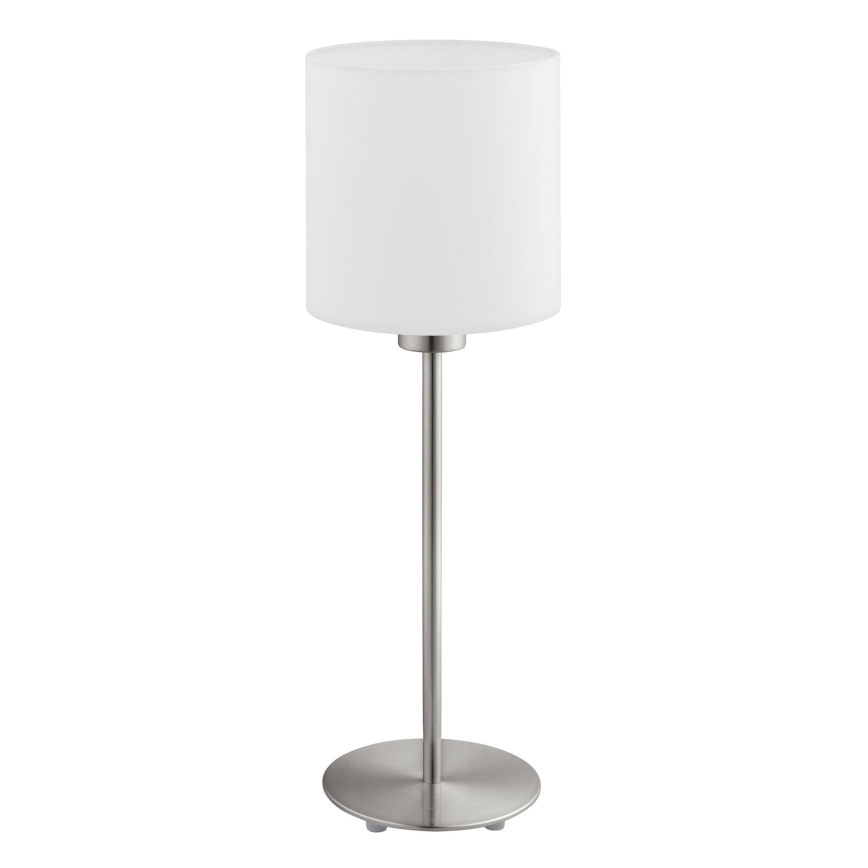Eglo - LED  Pöytävalaisin TUNJA 1xE27/60W/230V 38,5 cm mattakromi/valkoinen