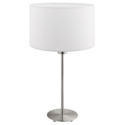 Eglo - LED  Pöytävalaisin TUNJA 1xE27/60W/230V 38,5 cm mattakromi/valkoinen