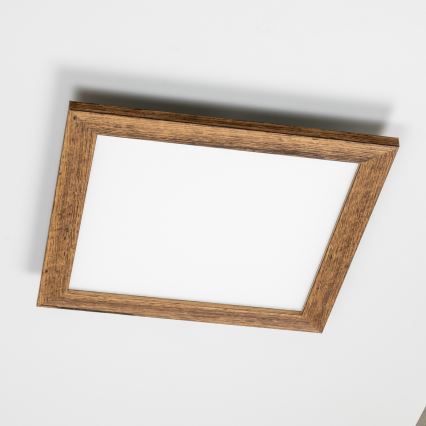 Eglo - LED RGB Himmennetty kiinteä paneeli SALOBRENA-C WOOD LED/24W/230V 2700-6500K 49,5x49,5 cm ruskea + kauko-ohjaus