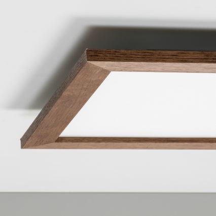 Eglo - LED RGB Himmennetty kiinteä paneeli SALOBRENA-C WOOD LED/24W/230V 2700-6500K 49,5x49,5 cm tummanruskea + kauko-ohjaus
