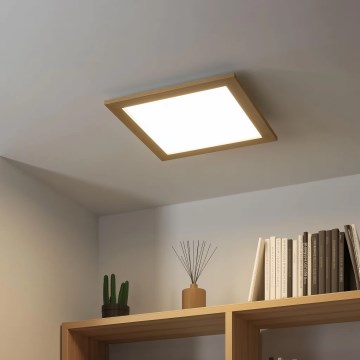 Eglo - LED RGB Himmennetty kiinteä paneeli SALOBRENA-C WOOD LED/24W/230V 2700-6500K 45x45 cm ruskea + kauko-ohjaus