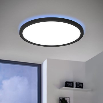 Eglo - LED RGBW Himmennettävä kattovalo LED/14,6W/230V musta ZigBee