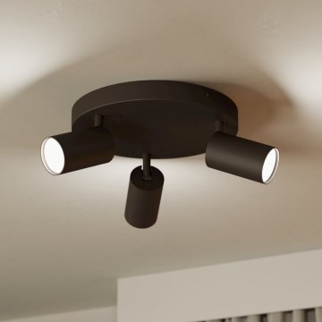 Eglo - LED RGBW Himmennettävä kohdevalo 3xGU10/4,9W/230V musta