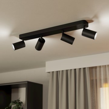 Eglo - LED RGBW Himmennettävä kohdevalo 4xGU10/4,9W/230V musta