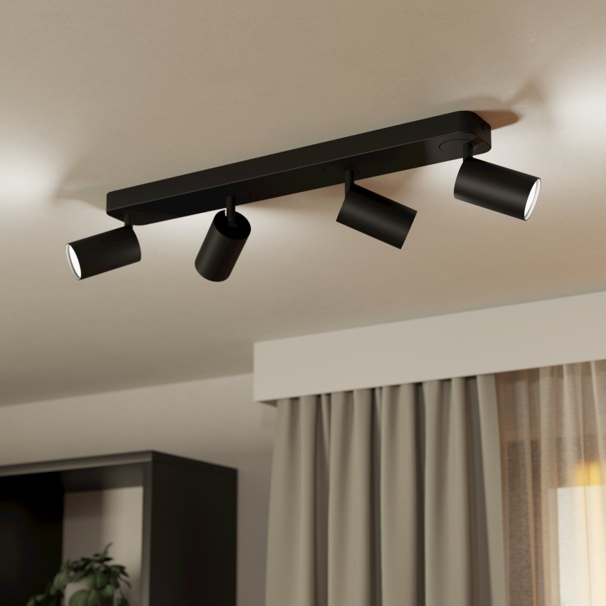 Eglo - LED RGBW Himmennettävä kohdevalo 4xGU10/4,9W/230V musta
