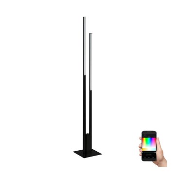 Eglo - LED RGBW Himmennettävä lattialamppu 2xLED/16W/230V musta ZigBee
