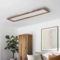 Eglo - LED RGBW himmennettävä pinta- ja kattopaneeli SALOBRENA-C WOOD LED/34W/230V 2700-6500K 34x124 cm ruskea + kaukosäädin
