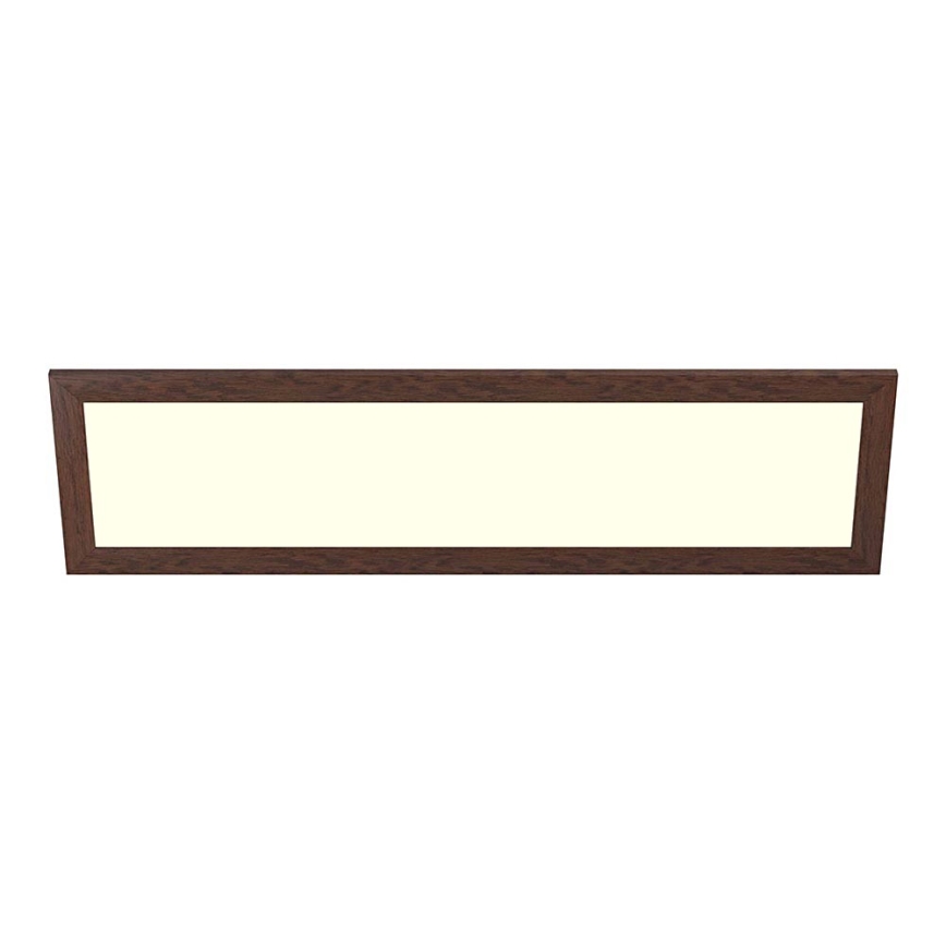 Eglo - LED RGBW himmennettävä pinta-asennettava paneeli SALOBRENA-C WOOD LED/34W/230V 2700-6500K 34x124 cm tummanruskea + kaukosäädin