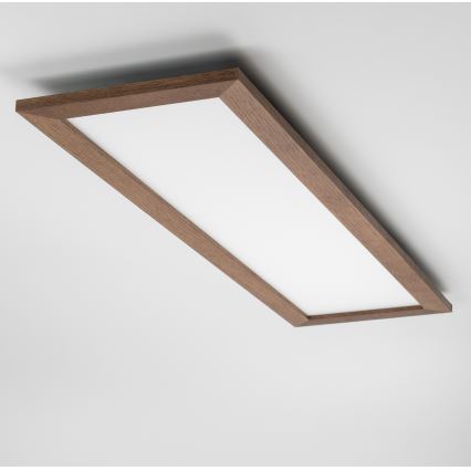 Eglo - LED RGBW himmennettävä pinta-asennettava paneeli SALOBRENA-C WOOD LED/34W/230V 2700-6500K 34x124 cm tummanruskea + kaukosäädin