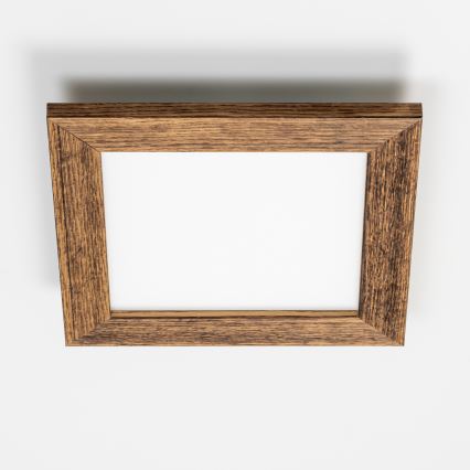 Eglo - LED RGBW Himmennetty kiinteä paneeli SALOBRENA-C WOOD LED/16W/230V 2700-6500K 34x34 cm ruskea + kauko-ohjaus