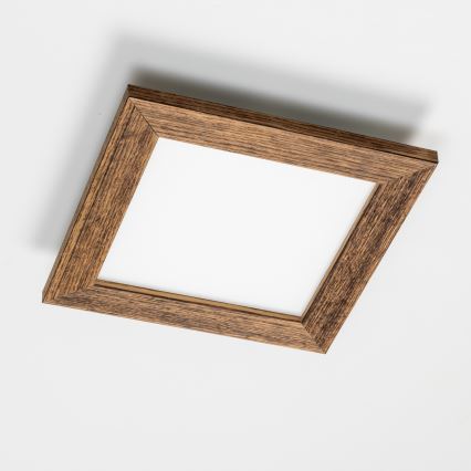 Eglo - LED RGBW Himmennetty kiinteä paneeli SALOBRENA-C WOOD LED/16W/230V 2700-6500K 34x34 cm ruskea + kauko-ohjaus