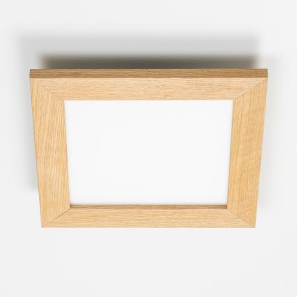 Eglo - LED RGBW Himmennetty kiinteä paneeli SALOBRENA-C WOOD LED/16W/230V 2700-6500K 34x34 cm ruskea + kauko-ohjaus