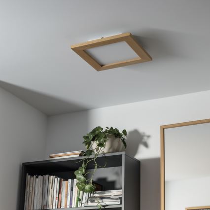 Eglo - LED RGBW Himmennetty kiinteä paneeli SALOBRENA-C WOOD LED/16W/230V 2700-6500K 34x34 cm ruskea + kauko-ohjaus