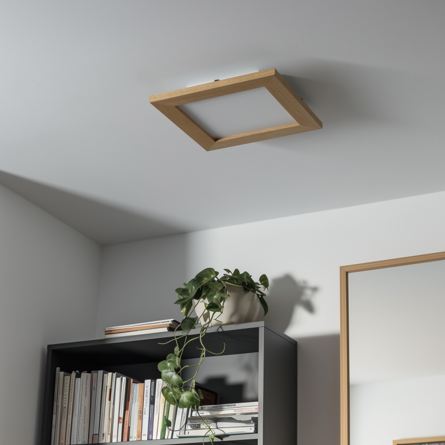 Eglo - LED RGBW Himmennetty kiinteä paneeli SALOBRENA-C WOOD LED/16W/230V 2700-6500K 34x34 cm ruskea + kauko-ohjaus