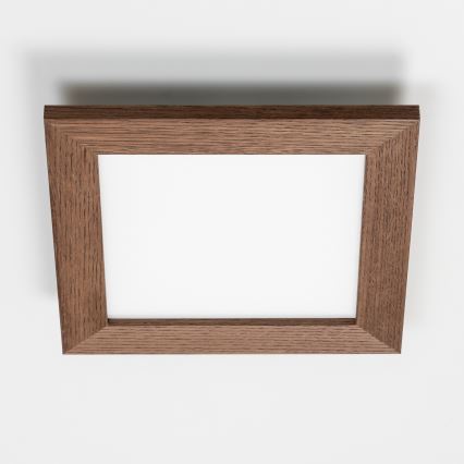 Eglo - LED RGBW Himmennetty kiinteä paneeli SALOBRENA-C WOOD LED/16W/230V 2700-6500K 34x34 cm tummanruskea + kauko-ohjaus