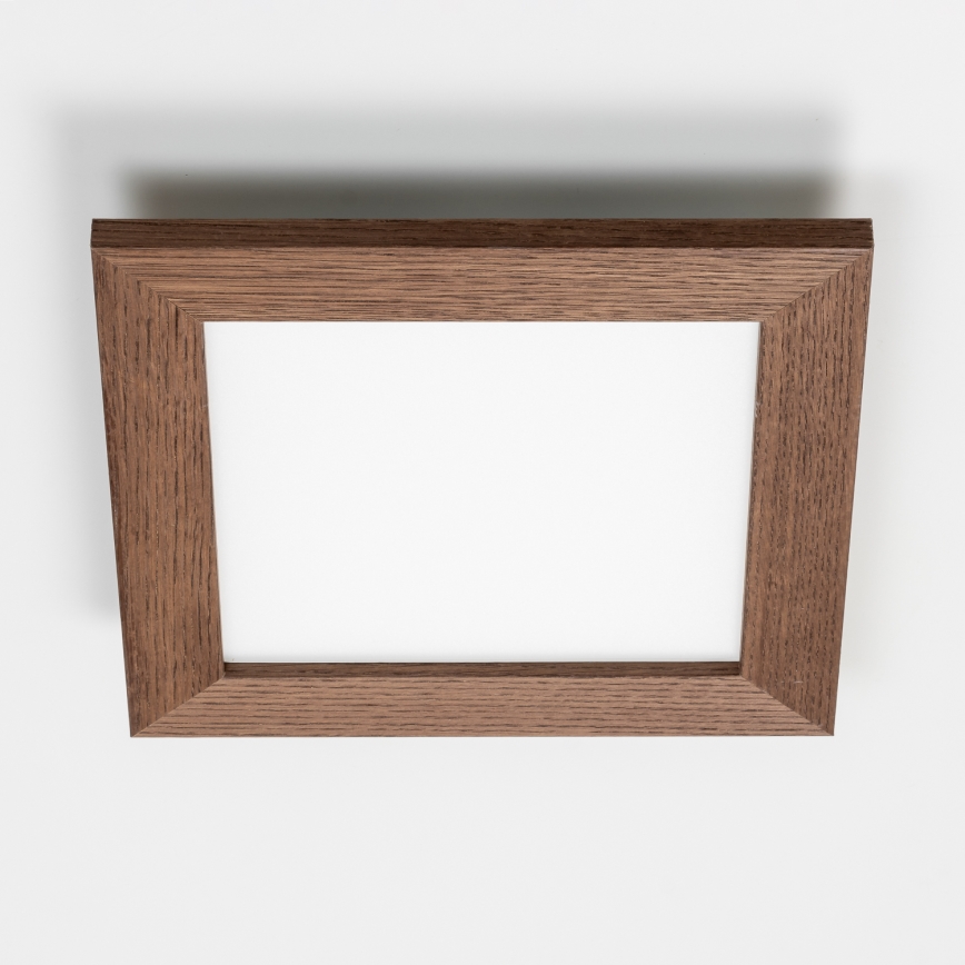 Eglo - LED RGBW Himmennetty kiinteä paneeli SALOBRENA-C WOOD LED/16W/230V 2700-6500K 34x34 cm tummanruskea + kauko-ohjaus