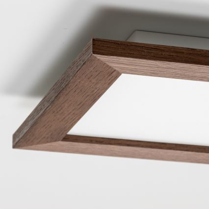 Eglo - LED RGBW Himmennetty kiinteä paneeli SALOBRENA-C WOOD LED/16W/230V 2700-6500K 34x34 cm tummanruskea + kauko-ohjaus
