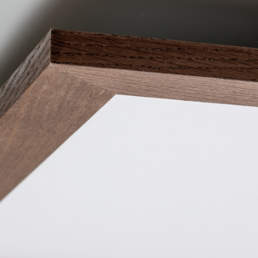 Eglo - LED RGBW Himmennetty kiinteä paneeli SALOBRENA-C WOOD LED/34W/230V 2700-6500K 64x64 cm tummanruskea + kauko-ohjaus