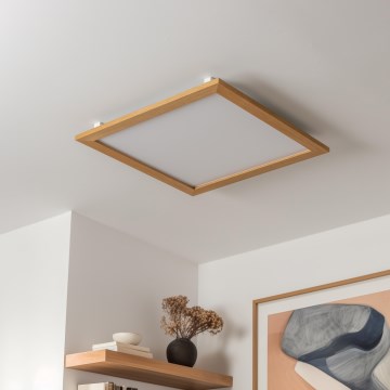 Eglo - LED RGBW Himmennetty kiinteä paneeli SALOBRENA-C WOOD LED/34W/230V 2700-6500K 64x64 cm ruskea + kauko-ohjaus