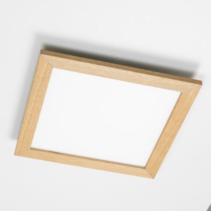 Eglo - LED RGBW Himmennetty kiinteä paneeli SALOBRENA-C WOOD LED/21W/230V 2700-6500K 49,5x49,5 cm ruskea + kauko-ohjaus