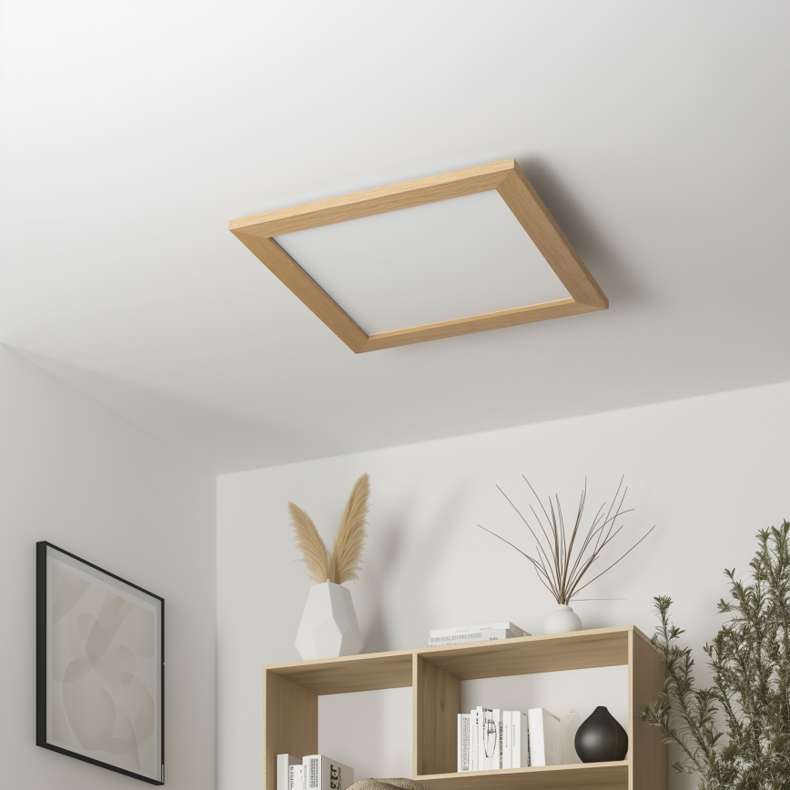 Eglo - LED RGBW Himmennetty kiinteä paneeli SALOBRENA-C WOOD LED/21W/230V 2700-6500K 49,5x49,5 cm ruskea + kauko-ohjaus