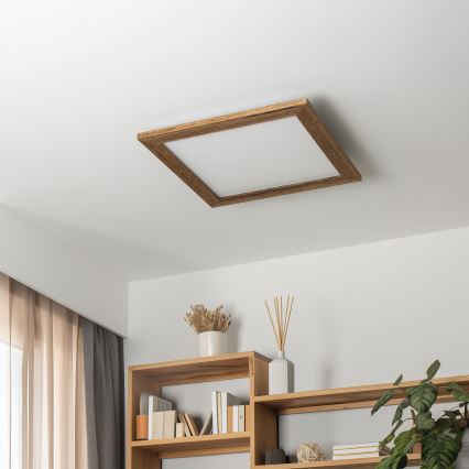 Eglo - LED RGBW Himmennetty kiinteä paneeli SALOBRENA-C WOOD LED/21W/230V 2700-6500K 49,5x49,5 cm ruskea + kauko-ohjaus
