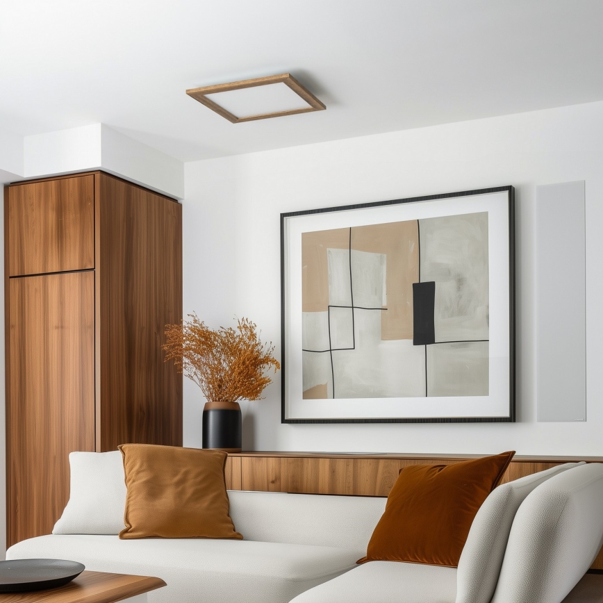 Eglo - LED RGBW Himmennetty kiinteä paneeli SALOBRENA-C WOOD LED/21W/230V 2700-6500K 49,5x49,5 cm ruskea + kauko-ohjaus