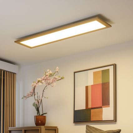 Eglo - LED RGBW Himmennyspaneeli SALOBRENA-C WOOD LED/31W/230V 2700-6500K 34x124 cm ruskea + kauko-ohjaus