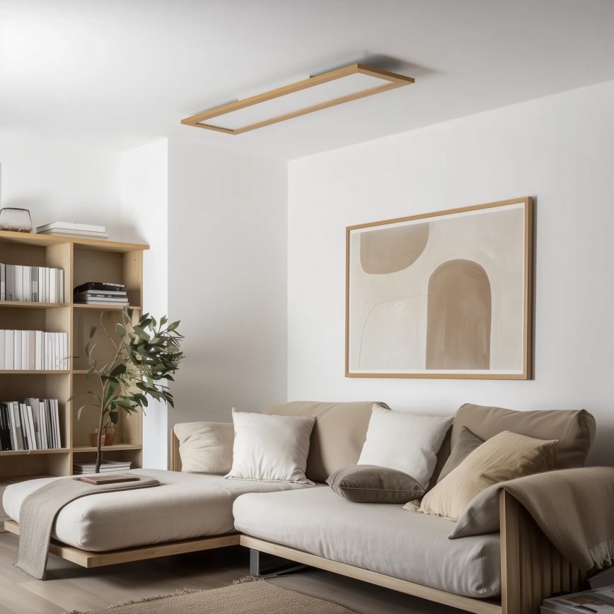 Eglo - LED RGBW Himmennyspaneeli SALOBRENA-C WOOD LED/31W/230V 2700-6500K 34x124 cm ruskea + kauko-ohjaus