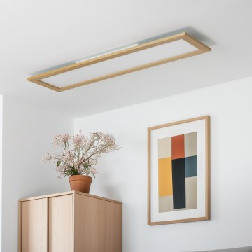 Eglo - LED RGBW Himmennyspaneeli SALOBRENA-C WOOD LED/31W/230V 2700-6500K 34x124 cm ruskea + kauko-ohjaus