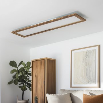 Eglo - LED RGBW Himmennyspaneeli SALOBRENA-C WOOD LED/31W/230V 2700-6500K 34x124 cm ruskea + kauko-ohjaus