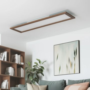 Eglo - LED RGBW Himmennyspaneeli SALOBRENA-C WOOD LED/31W/230V 2700-6500K 34x124 cm tummanruskea + kauko-ohjaus
