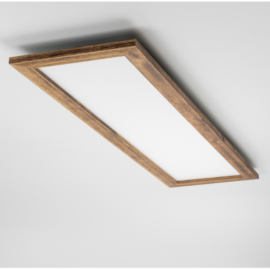 Eglo - LED RGBW himmennettävä pinta-asennettava paneeli SALOBRENA-C WOOD LED/34W/230V 2700-6500K 34x124 cm ruskea + kaukosäädin