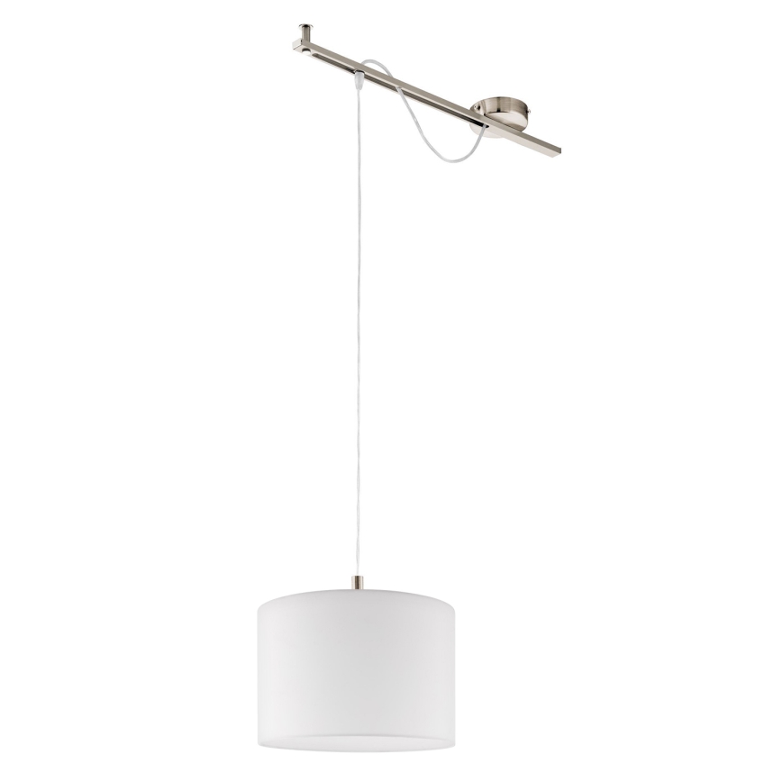 Eglo - LED Riippuvalaisin CALCENA 1xE27/60W/230V mattakromi/valkoinen